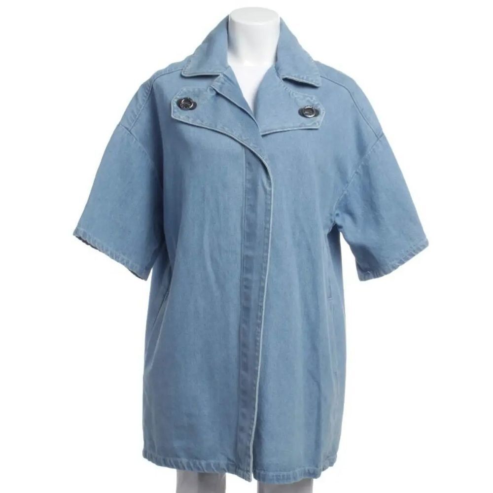 Kenzo Paris Womens Mid Length Denim Jacket Pockets Button Up Sz 34‎ US 2